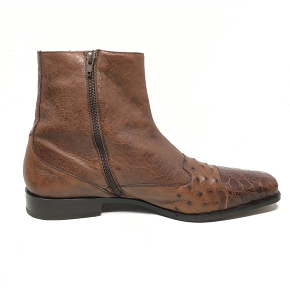 Mezlan Platinum Ankle Boots Size 14 Ostrich Croc main image 7